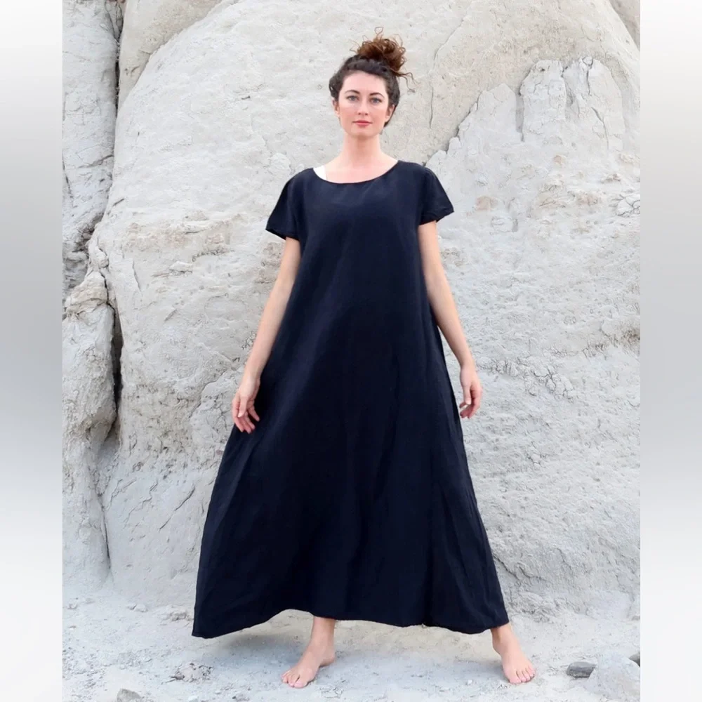 Gaia Conceptions Everyday Wanderer Silk Crepe long flowy maxi dress brand new - Picture 14 of 16